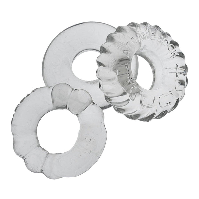 OxBalls Bonemaker 3 - Piece Cockring Set | Clear Flexible TPR Rings - Adult Toys