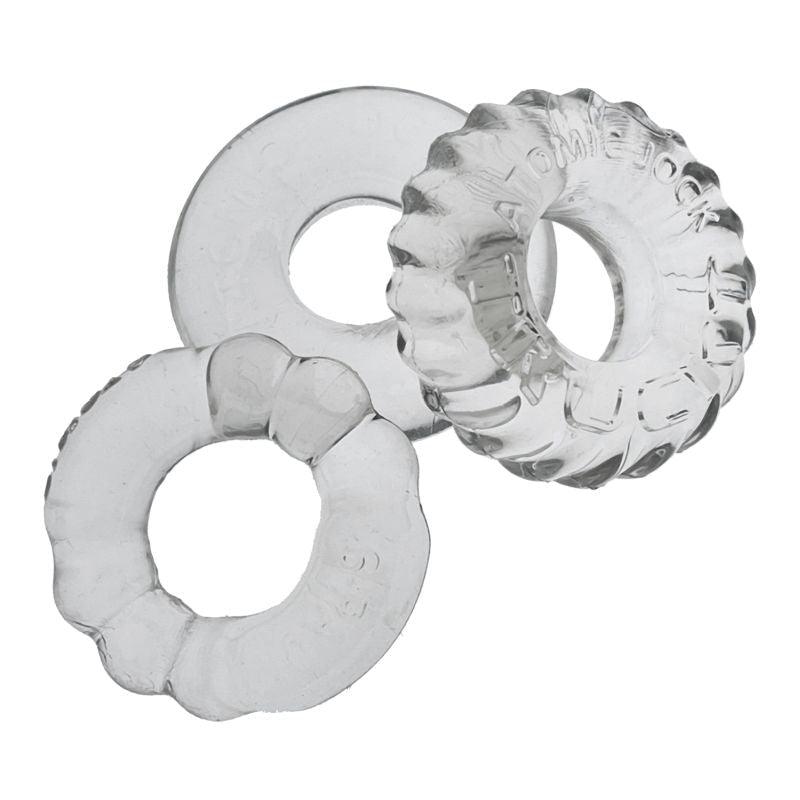 OxBalls Bonemaker 3 - Piece Cockring Set | Clear Flexible TPR Rings - Adult Toys