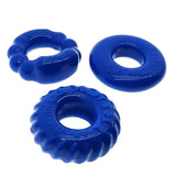 OxBalls Bonemaker 3 - Piece Cockring Set | Flexible Flextpr - Pool Blue - Adult Toys