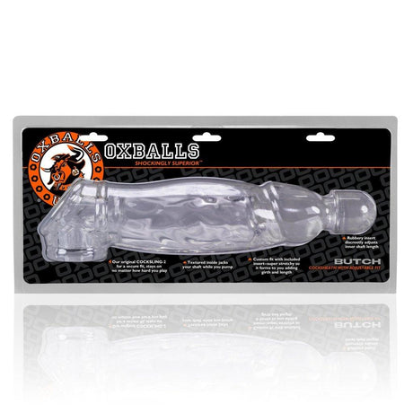 OxBalls Butch Cocksheath Clear – SuperFLEX Realistic Veined Sleeve - Adult Toys