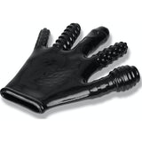 OxBalls Finger Fuck Glove – Textured Rubber Fisting Glove in Black - Adult Toys