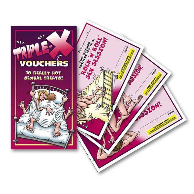 Ozze Triple - X Vouchers – Set of 10 Romantic Adult Sex Coupons - Novelties