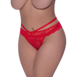 Peek - A - Boo Cheeky Panty Red - Lingerie
