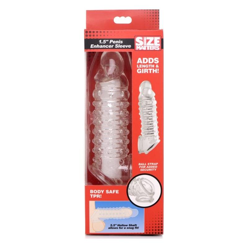 Penis Enhancer Sleeve 1.5in Clear - Naughty by Nature Adult Store