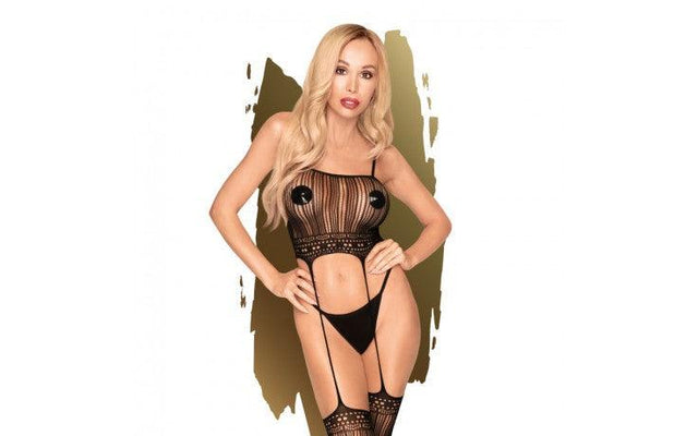 Penthouse Sex Dealer Bodystocking with Thong - Black - One Size - Lingerie