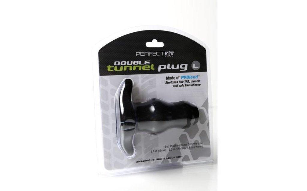PerfectFit Double Tunnel Plug – Hollow Silicone Tapered Butt Plug - Adult Toys