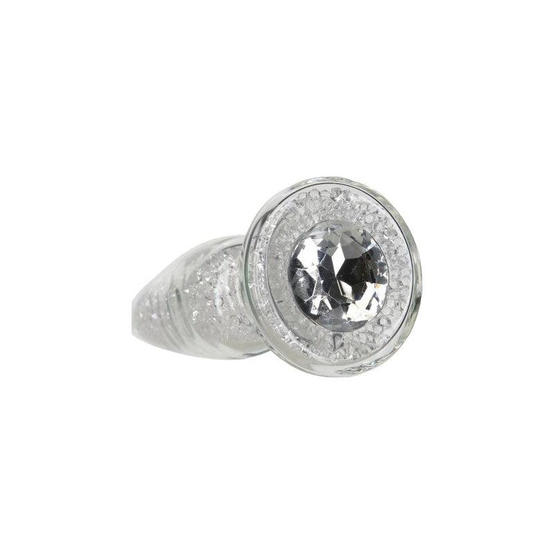 Pillow Talk Fancy Luxurious Glass Anal Plug w Clear Gem - Naughty by Nature Adult Store