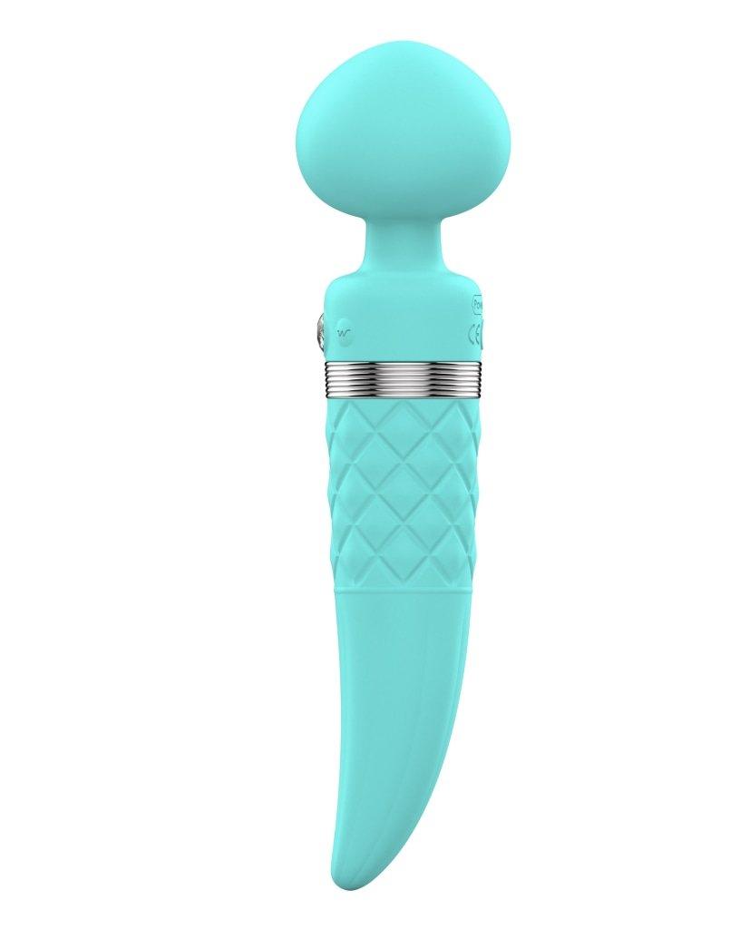 Pillow Talk Sultry Warming G - Spot Massager with Rotating Shaft – Teal - Adult Toys