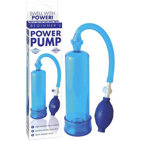Pipedream Beginner's Power Penis Pump – Blue PVC Male Enhancer - PUMPS