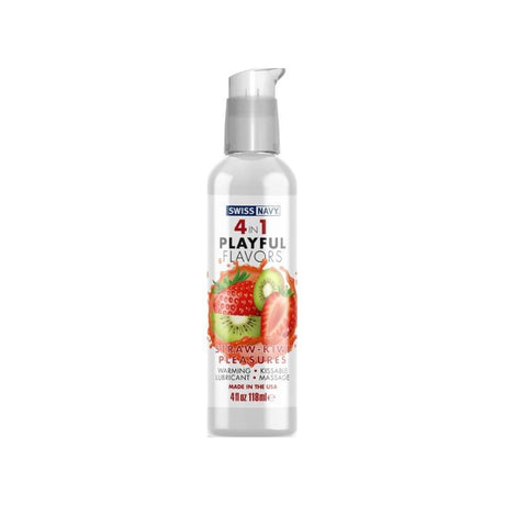 Playful Flavours 4 In 1 Strawberry/Kiwi Pleasure 4oz/118ml - Lotions & Potions