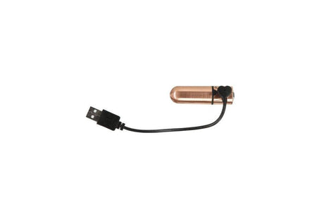 Power Bullet First Class 6cm Rechargeable w Crystal Rose Gold - Adult Toys