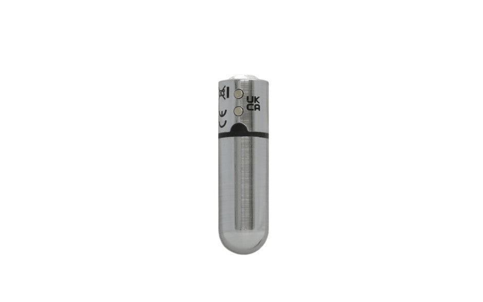 Power Bullet First Class 6cm Rechargeable w Crystal Silver - Adult Toys