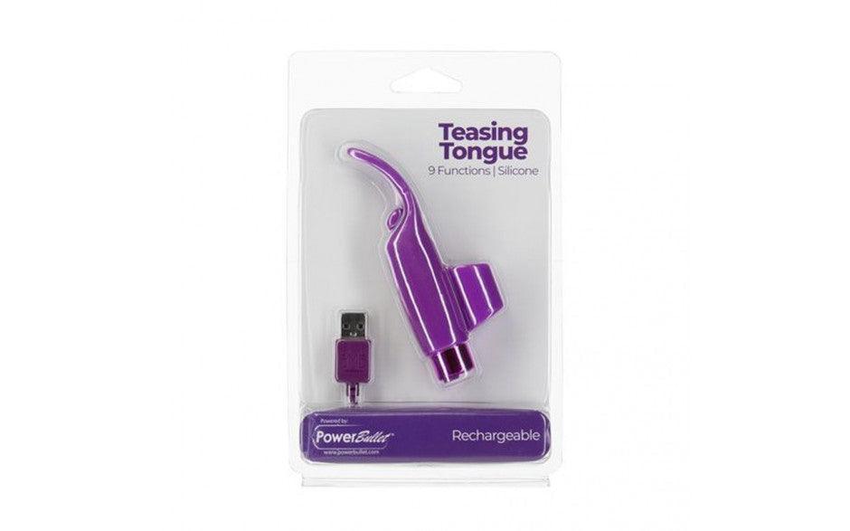 Power Bullet Teasing Tongue w Rechargeable Bullet Purple - Adult Toys