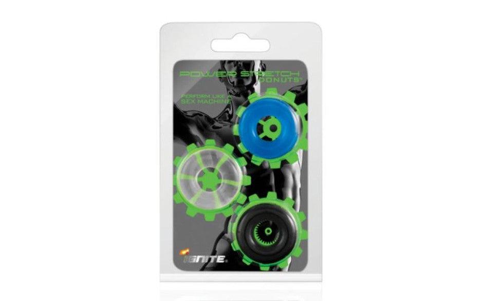 Power Stretch Donuts 3 Pc Multi Colour - Naughty by Nature Adult Store