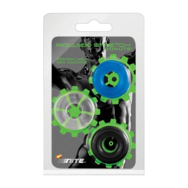 Power Stretch Donuts 3 Pc Multi Colour - Naughty by Nature Adult Store