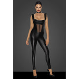 Power Wetlook Overall w Tulle Panel - Lingerie