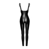 Power Wetlook Overall w Tulle Panel - Lingerie