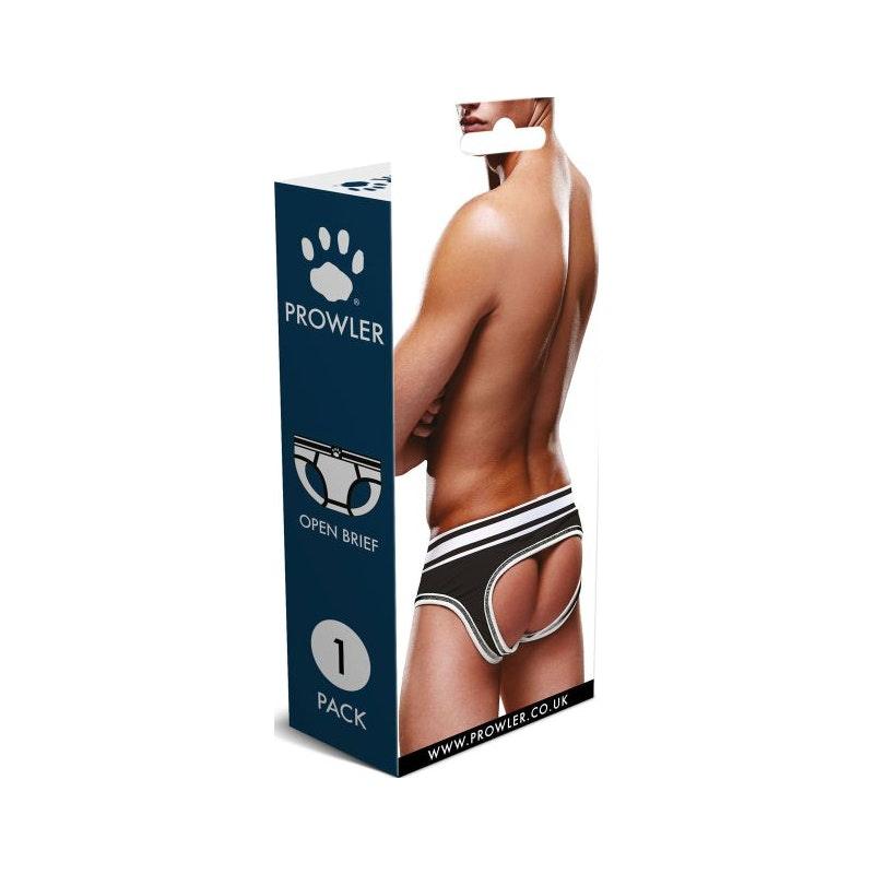 Prowler Open Back Brief Black/White - Lingerie