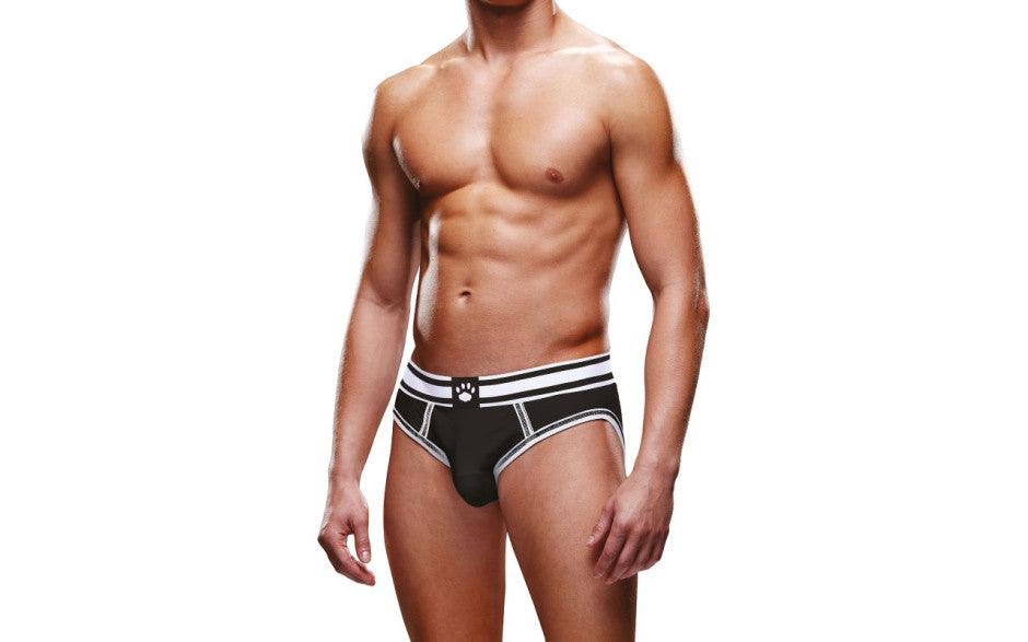 Prowler Open Back Brief White/Black - Lingerie