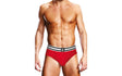 Prowler Open Back Brief White/Red - Lingerie