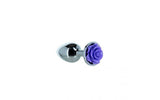 Purple Rose 3in Metal Butt Plug - Adult Toys