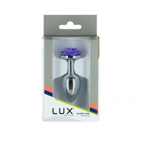 Purple Rose 3in Metal Butt Plug - Adult Toys