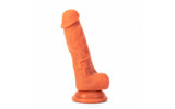 Realistic Dildo Veined Shaft w Balls Flesh - Adult Toys