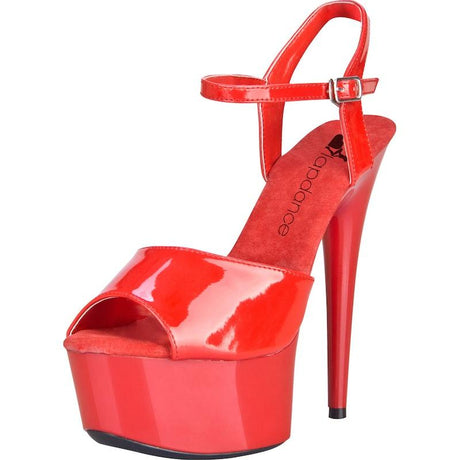 Red Platform Sandal With Quick Release Strap 6in Heel - Lingerie