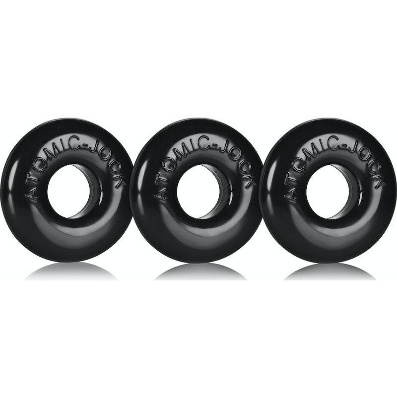 Ringer Cockring 3 Pc Black - Adult Toys