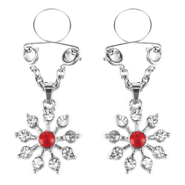 Ruby and Diamond Star Nipple Jewellery - Lingerie