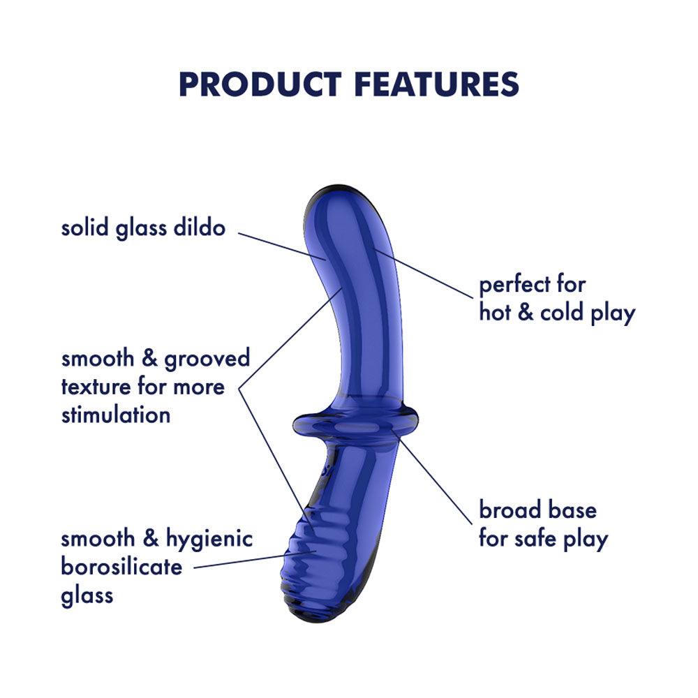 Satisfyer Double Crystal - Blue - GLASS TOYS - PREMIUM