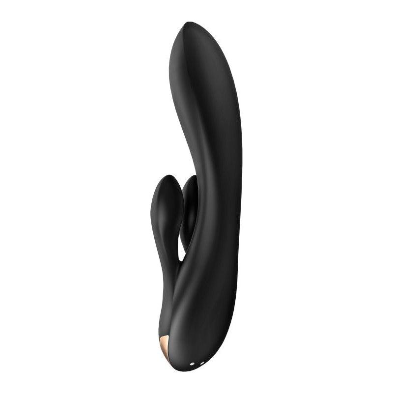 Satisfyer Double Flex App Rabbit Vibrator Black - Adult Toys