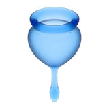 Satisfyer Feel Good Menstrual Cup Set - Dark Blue Medical Grade Silicone - Adult Toys