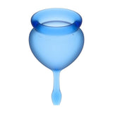 Satisfyer Feel Good Menstrual Cup Set - Dark Blue Medical Grade Silicone - Adult Toys