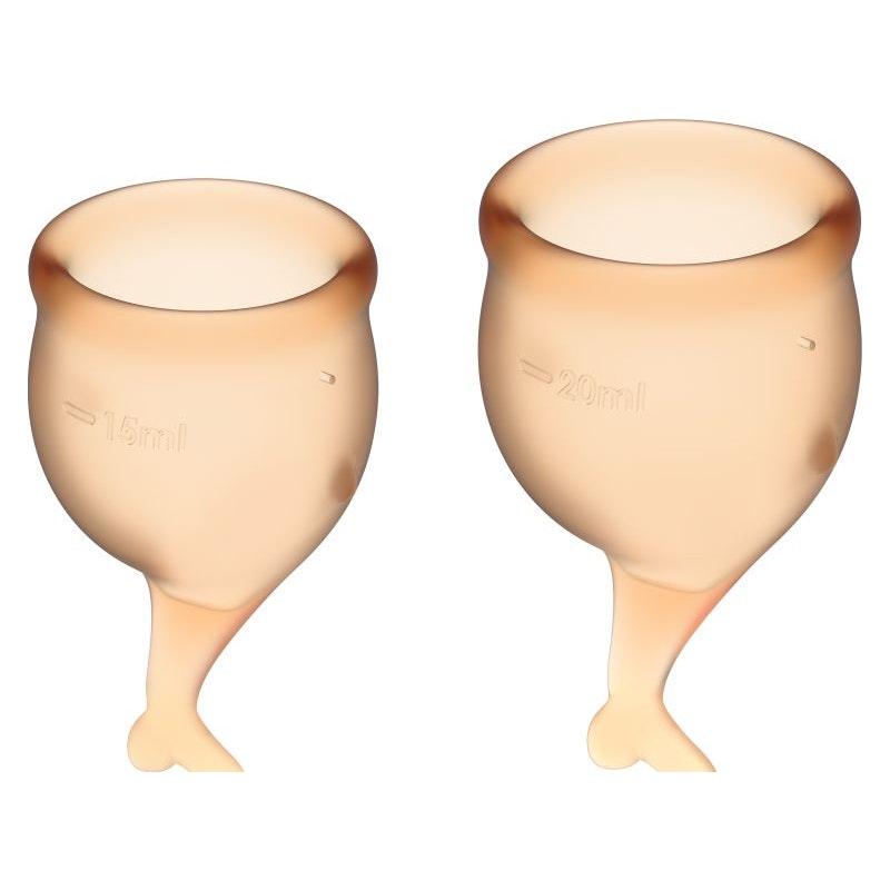 Satisfyer Feel Secure Menstrual Cup – 2 Pack Medical Grade Silicone - Adult Toys