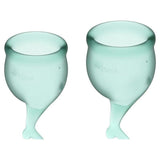 Satisfyer Feel Secure Menstrual Cup - Medical Grade Silicone - 2 Pack - Adult Toys