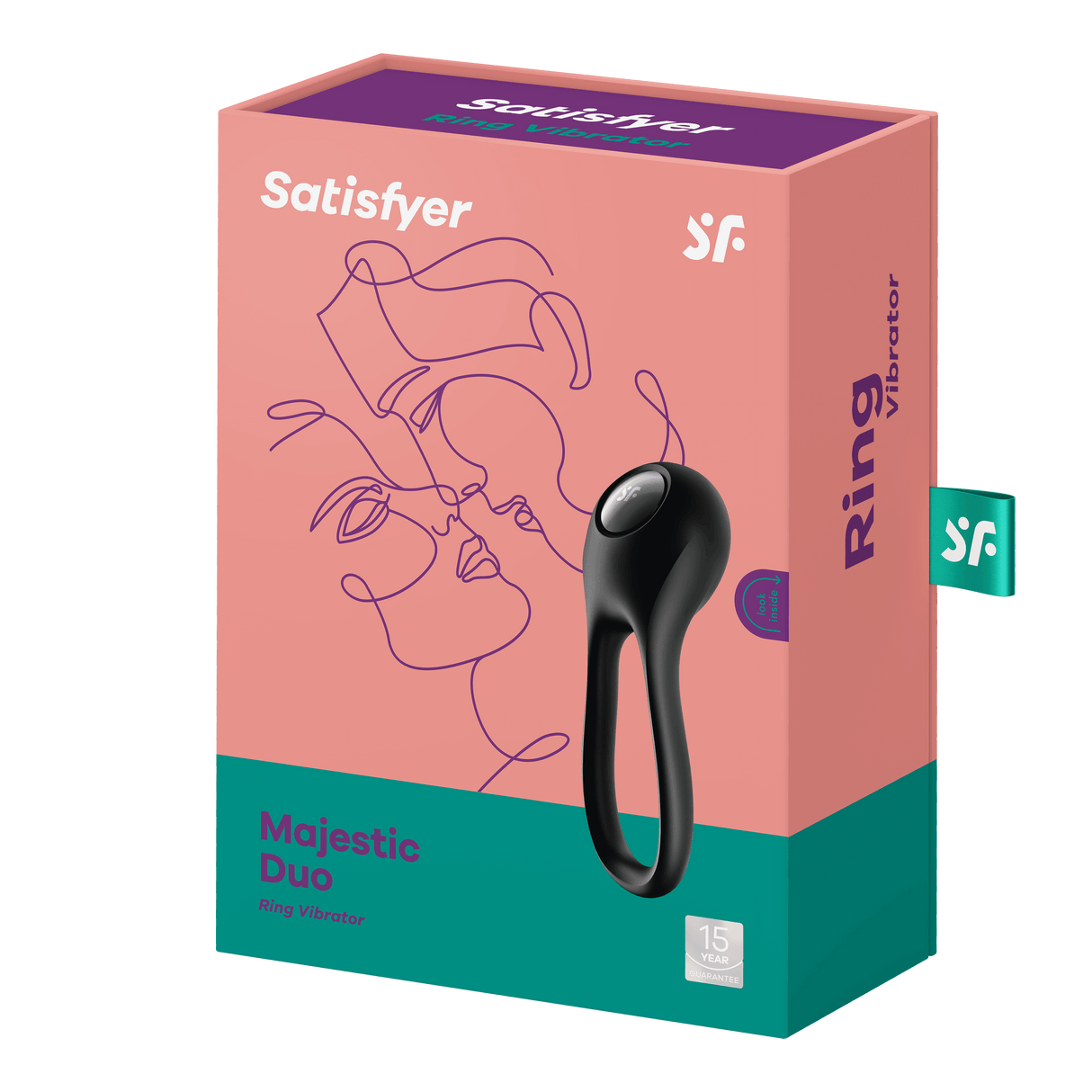 Satisfyer Majestic Duo Double Cockring | Rechargeable Silicone - Black - Adult Toys