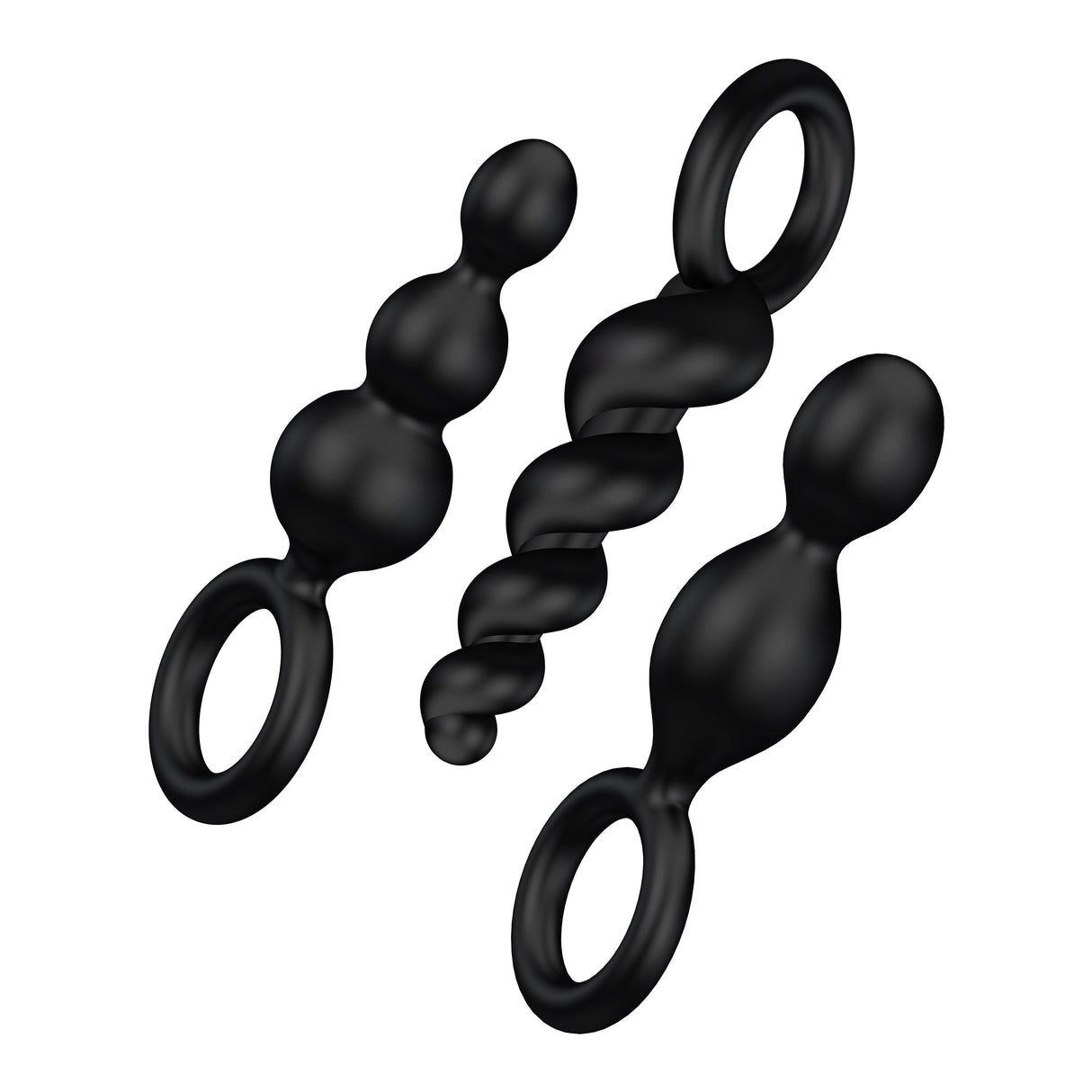 Satisfyer Plugs Booty Call 3 Pc Black - Adult Toys