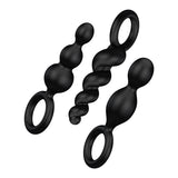 Satisfyer Plugs Booty Call 3 Pc Black - Adult Toys
