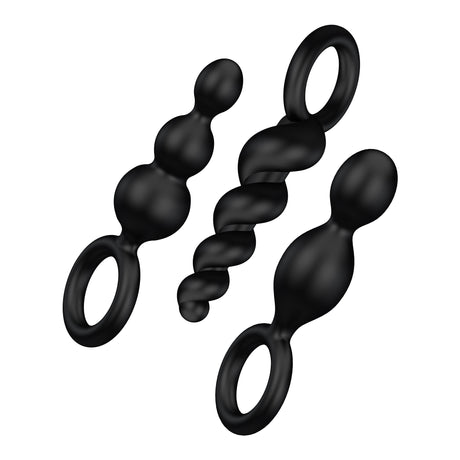 Satisfyer Plugs Booty Call 3 Pc Black - Adult Toys
