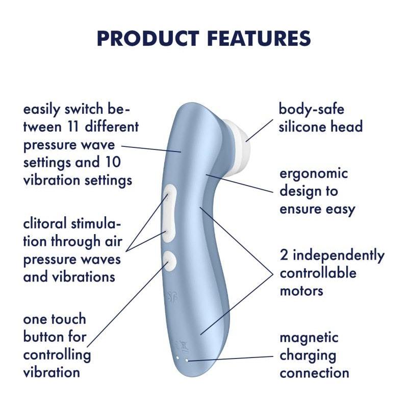 Satisfyer Pro 2+ G2 Clitoral Stimulator Blue - Adult Toys
