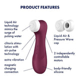 Satisfyer Pro 2 Generation 3 - Wine Red Touch-Free USB-Rechargeable Clitoral Stimulator - Naughty by Nature Adult Store