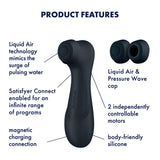 Satisfyer Pro 2 Generation 3 with App Control - Dark Grey Touch - Free USB - Rechargeable Clitoral Stimulator - AIR PULSATION - PREMIUM
