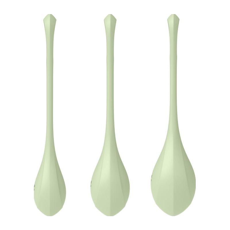 Satisfyer Yoni Power Balls 2 Green 3 Pc Set - Adult Toys