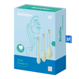 Satisfyer Yoni Power Balls 2 Green 3 Pc Set - Adult Toys