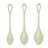 Satisfyer Yoni Power Balls 2 Green 3 Pc Set - Adult Toys