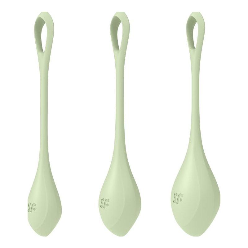 Satisfyer Yoni Power Balls 2 Green 3 Pc Set - Adult Toys