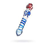 Sexus Glass Dildo Blue Red 20.5cm - Adult Toys