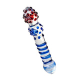 Sexus Glass Dildo Blue Red 20.5cm - Adult Toys