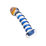Sexus Glass Dildo Blue Swirls 18cm - Adult Toys